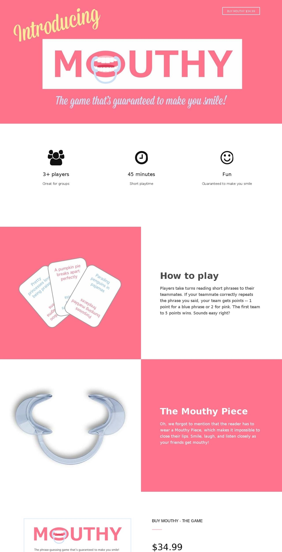 mouthygame.com — Shopify storefront screenshot