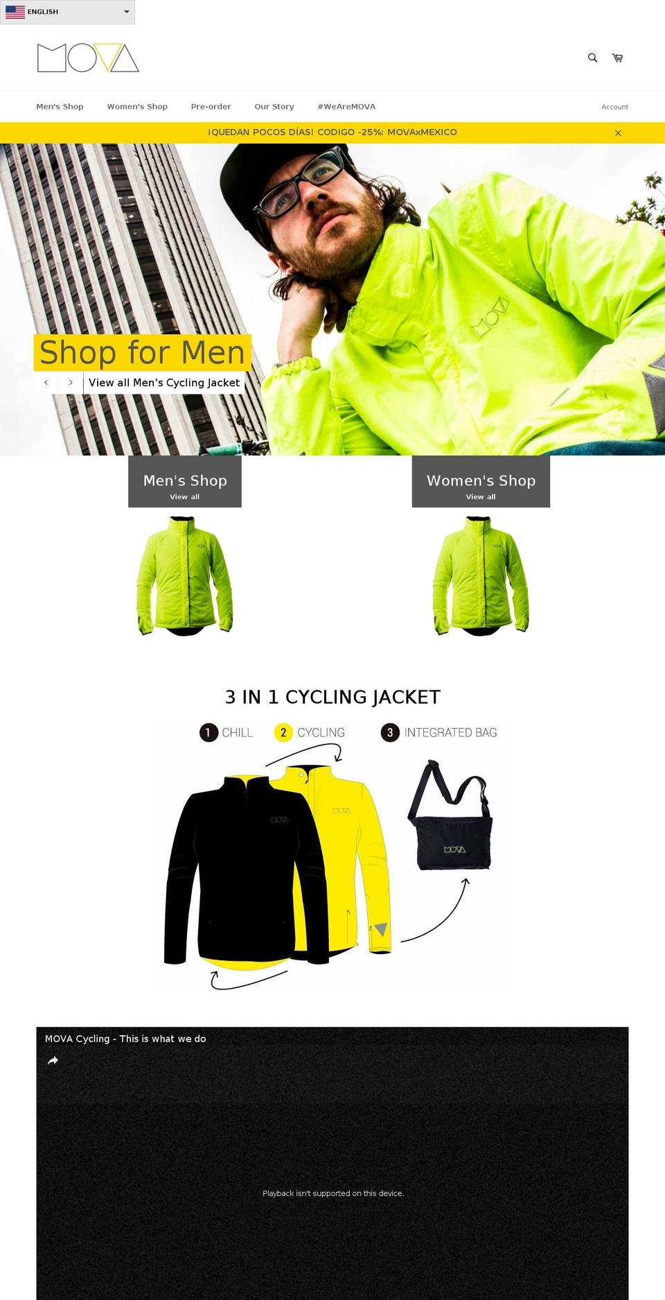 movacycling.com shopify website screenshot