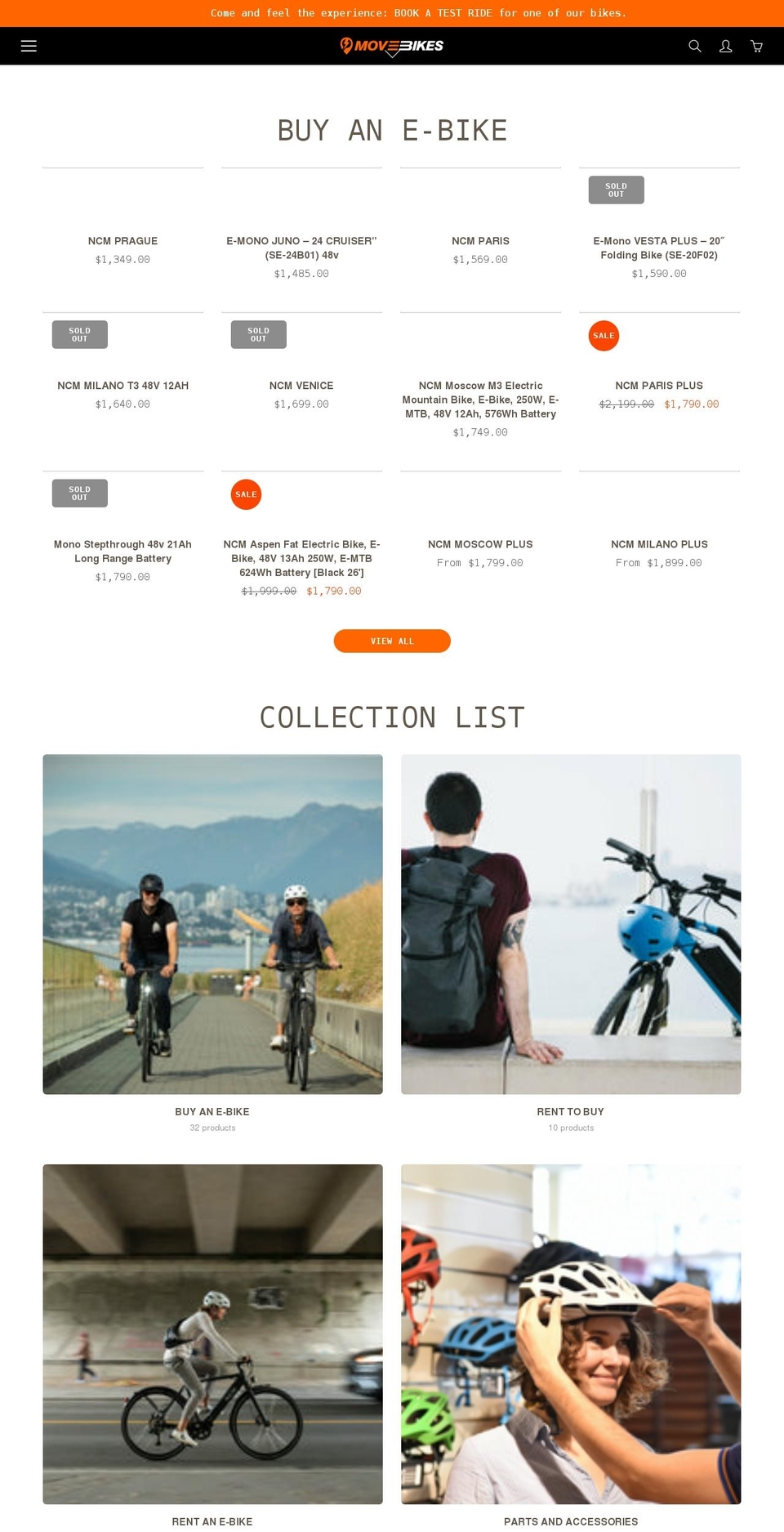 movebikes.com.au shopify website screenshot