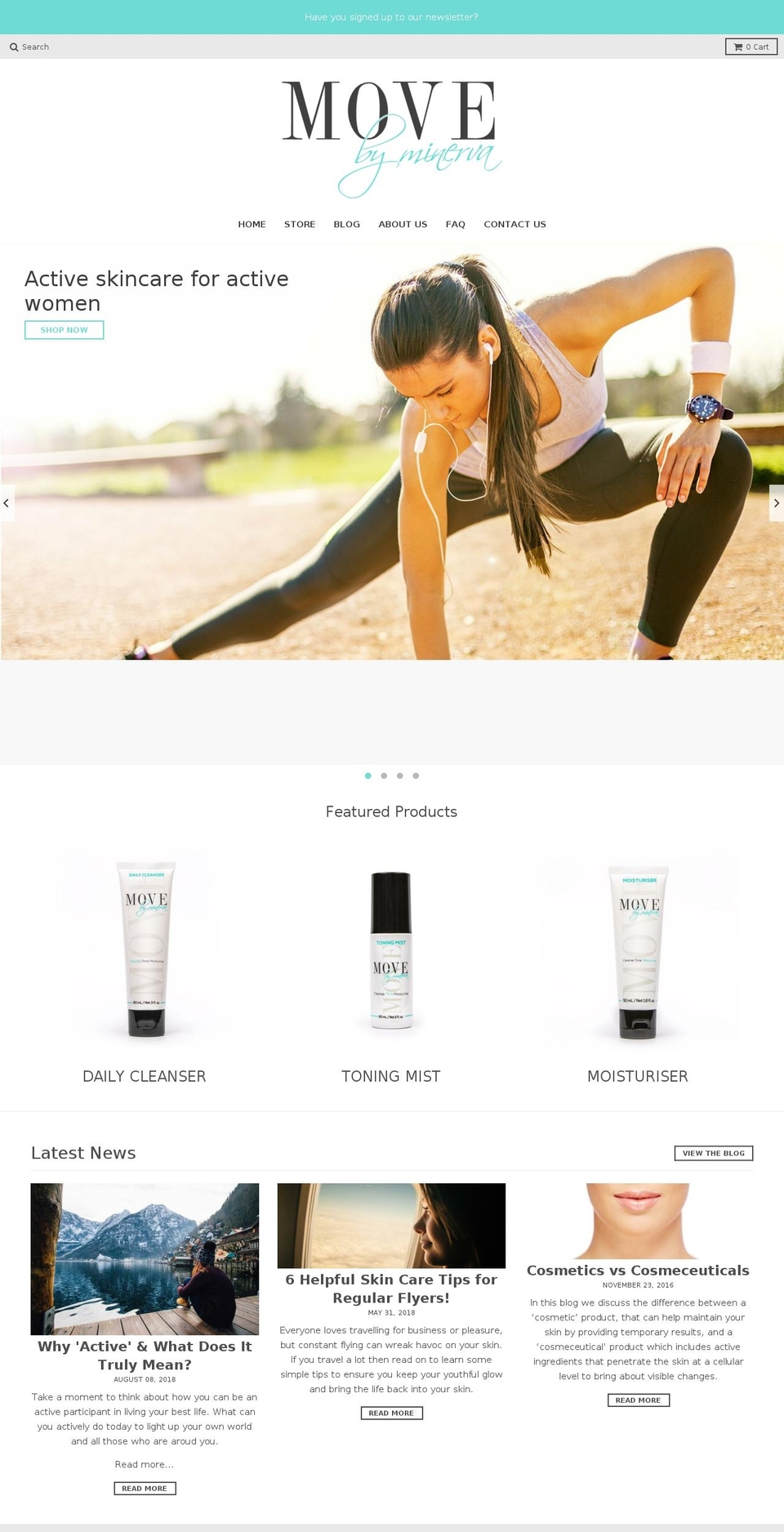 movebyminerva.com — Shopify storefront screenshot