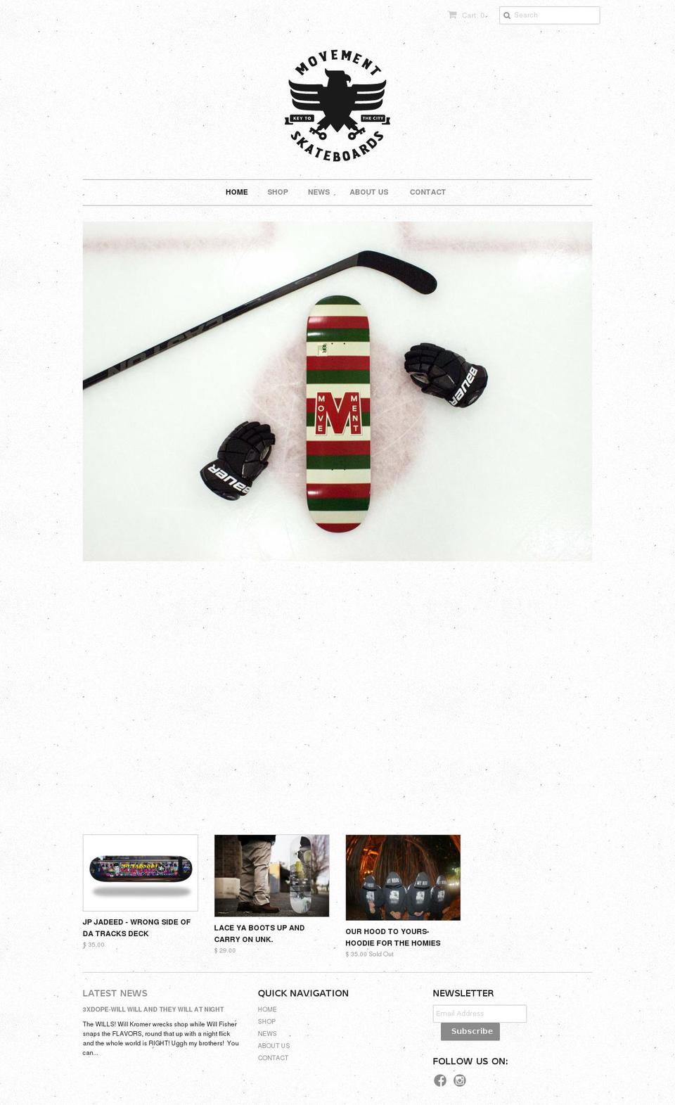 movementskateboards.com — Shopify storefront screenshot