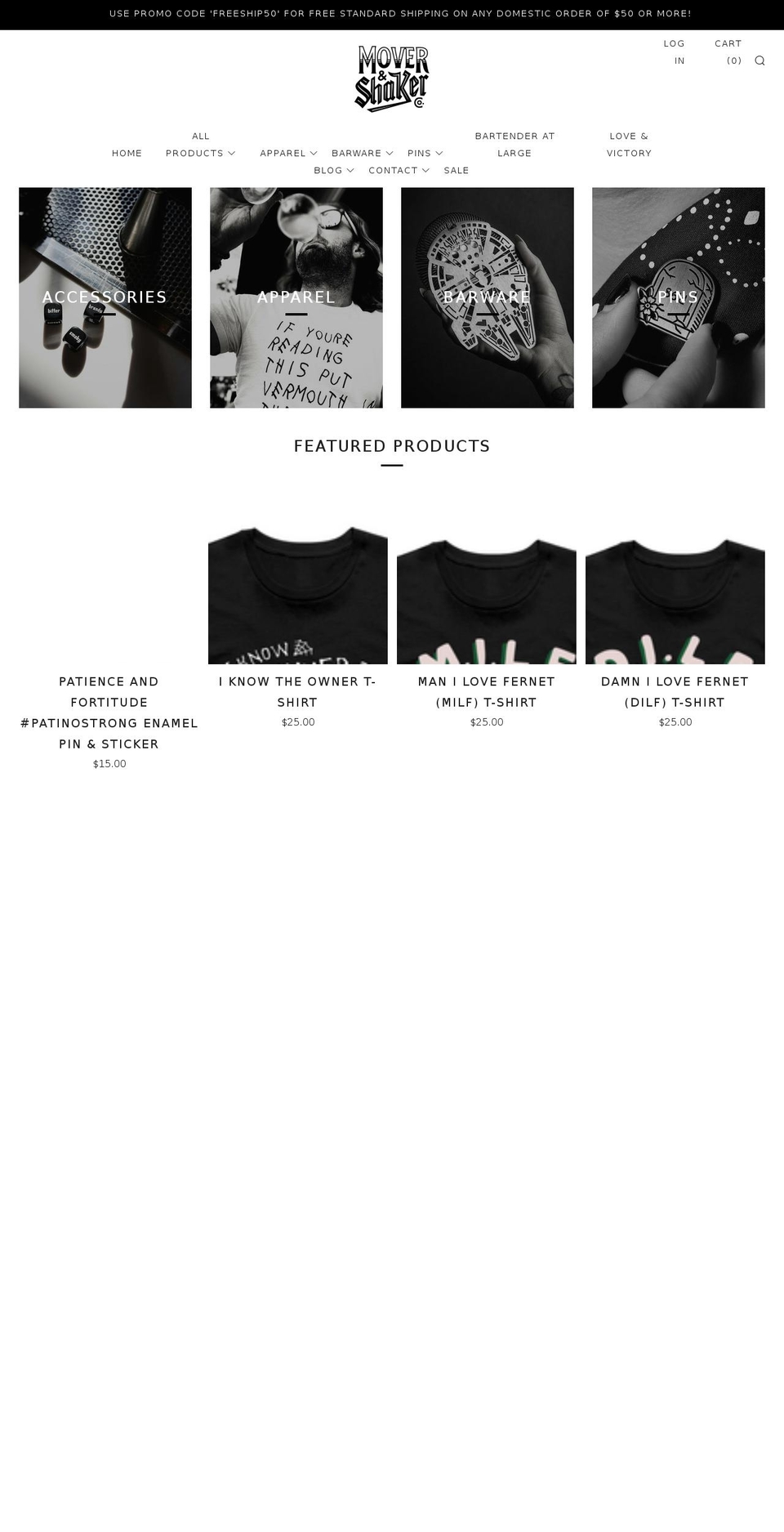 moverandshakerco.com shopify website screenshot