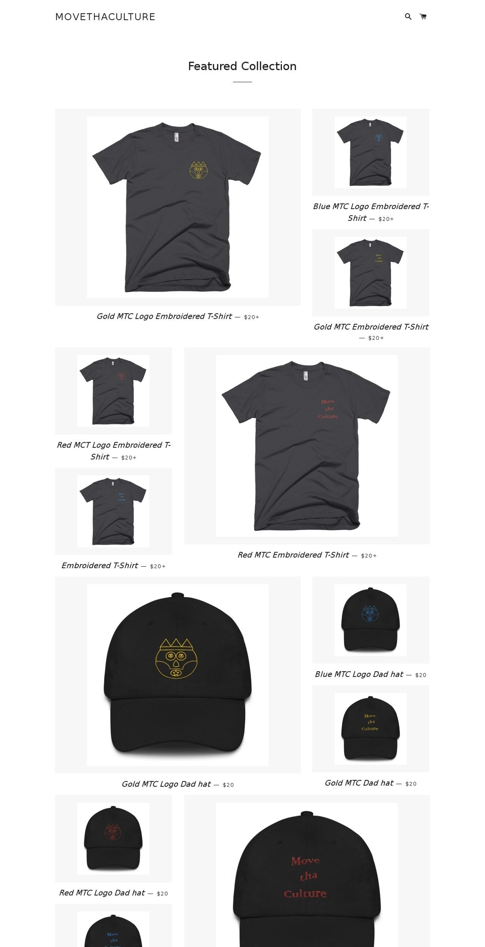 movethaculture.com shopify website screenshot