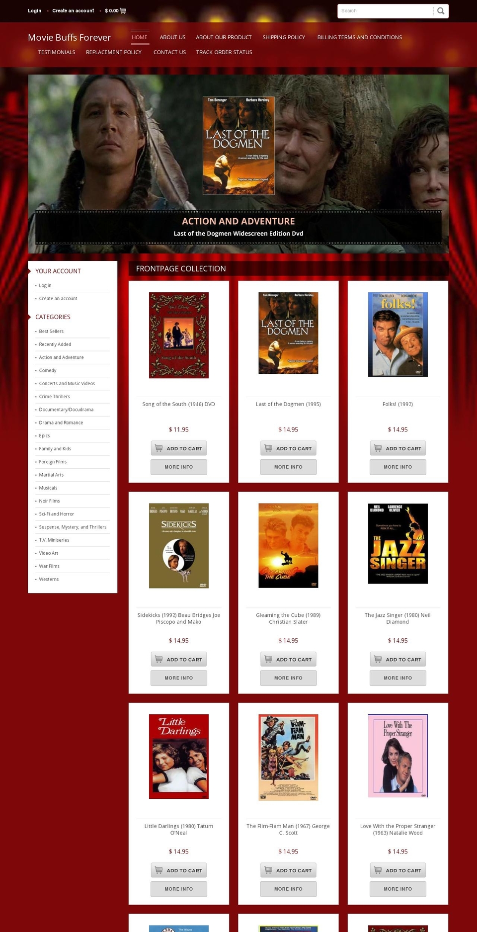 movie-buff-4-ever.myshopify.com shopify website screenshot