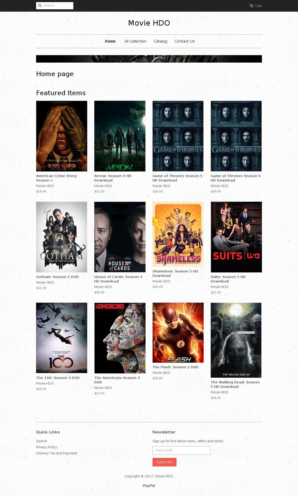 moviehdo.com shopify website screenshot