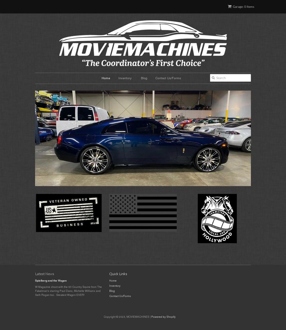 moviemachines.net shopify website screenshot