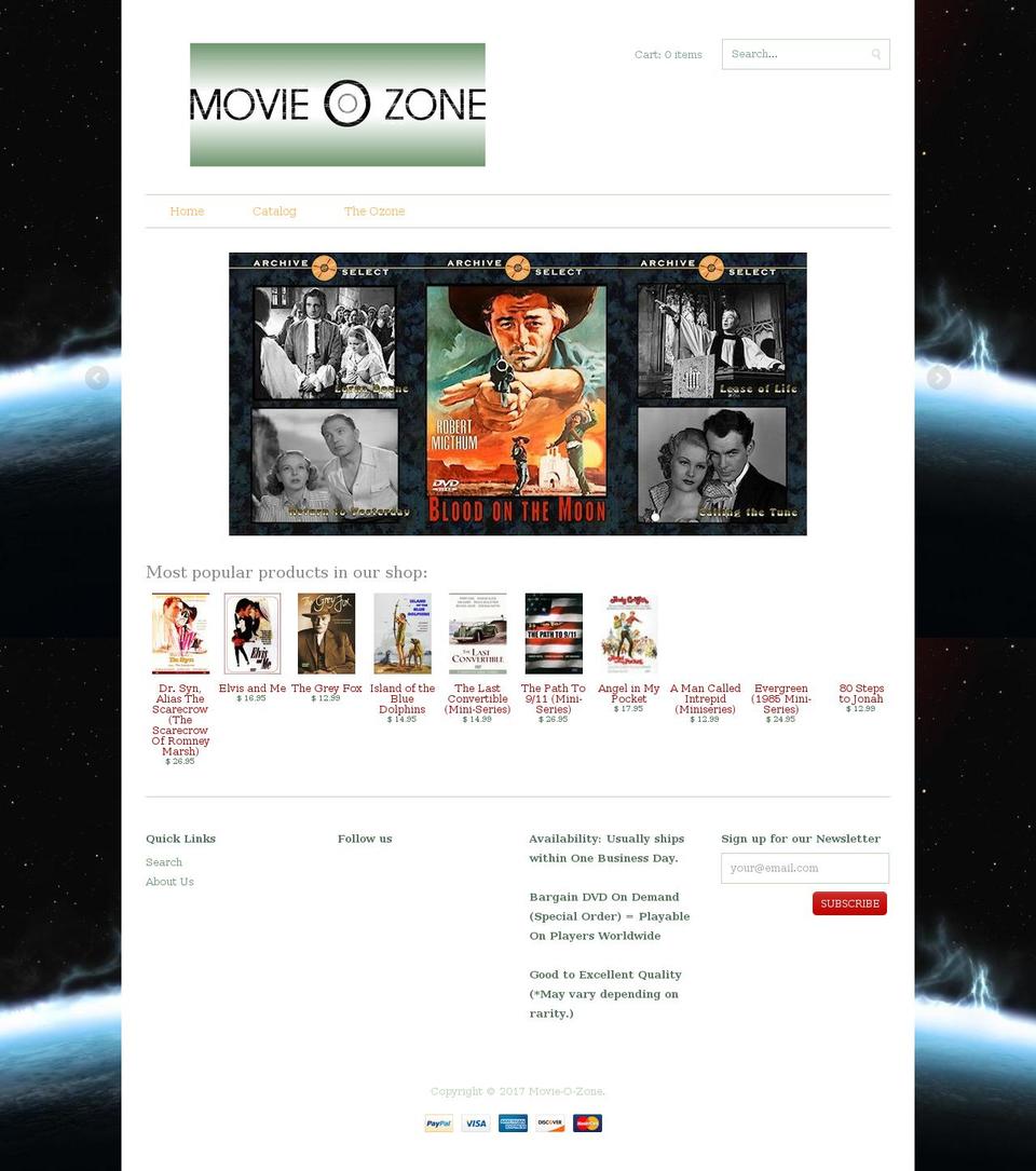 movieozone.com shopify website screenshot