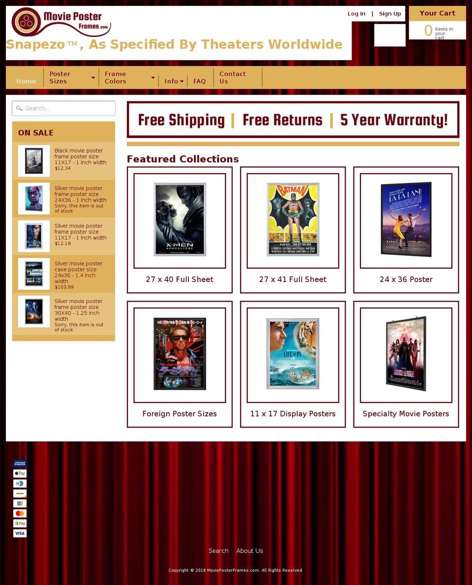 movieposter-frames.com — Shopify storefront screenshot