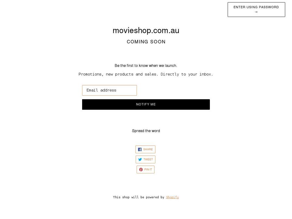 movieshop.com.au shopify website screenshot