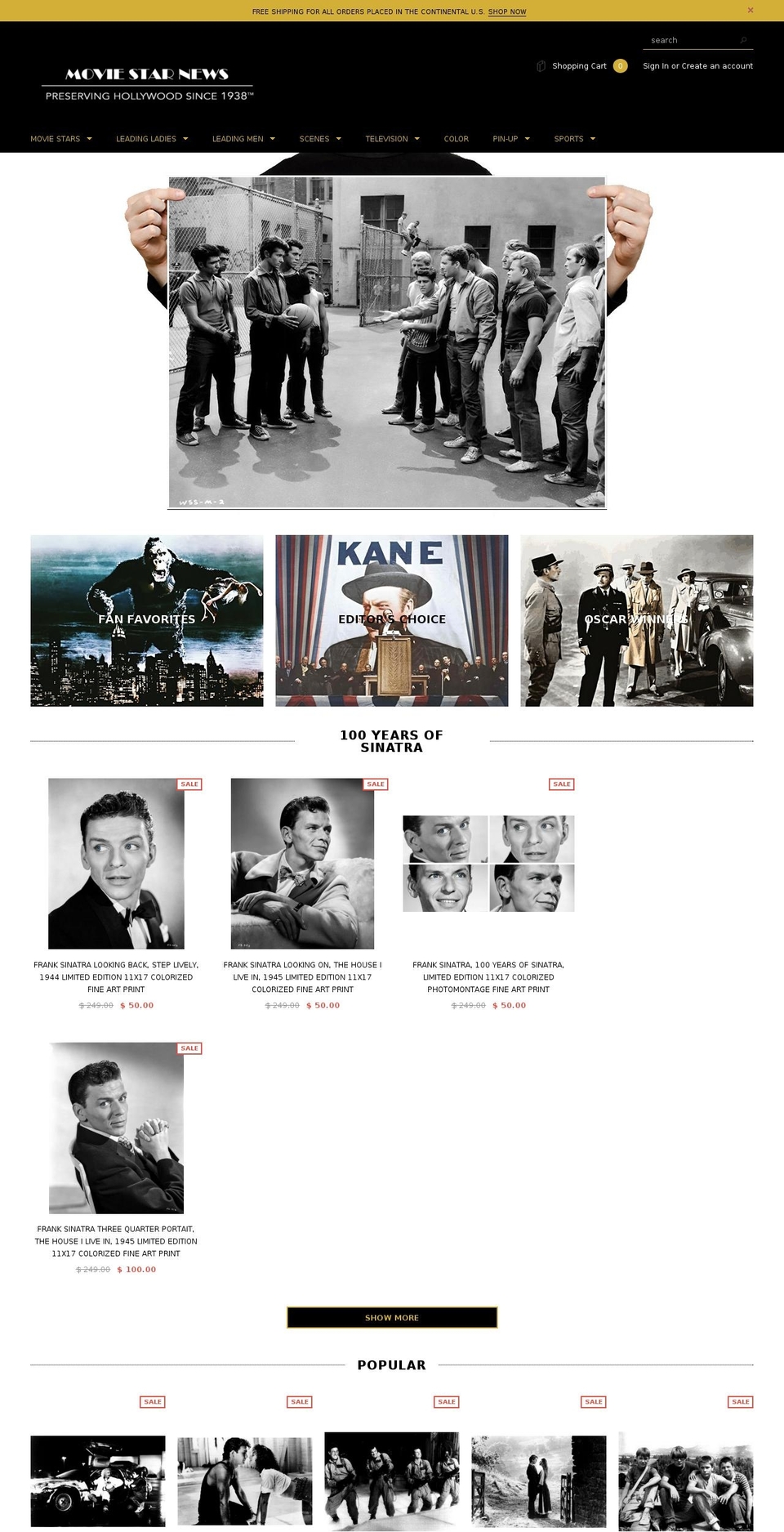 moviestarphotos.com shopify website screenshot