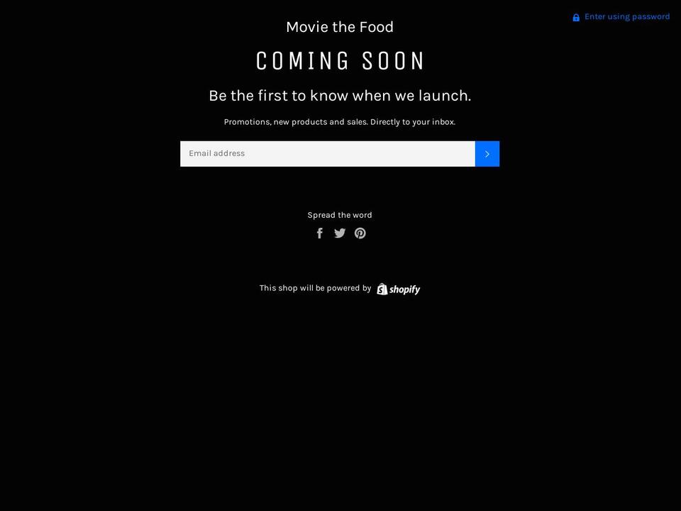 moviethefood.com shopify website screenshot