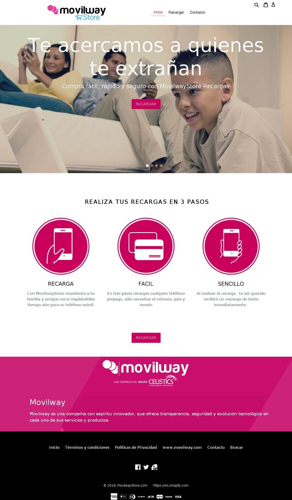 movilwaystore.com shopify website screenshot