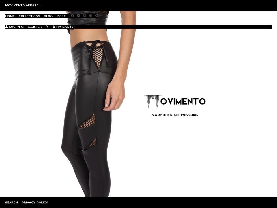 movimentoapparel.com shopify website screenshot