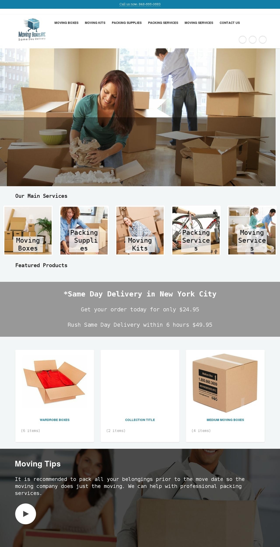 movingboxes.nyc shopify website screenshot