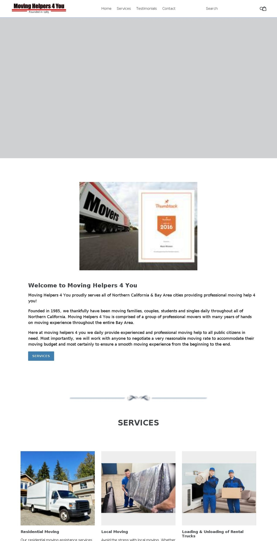 movinghelpersforyou.com — Shopify storefront screenshot