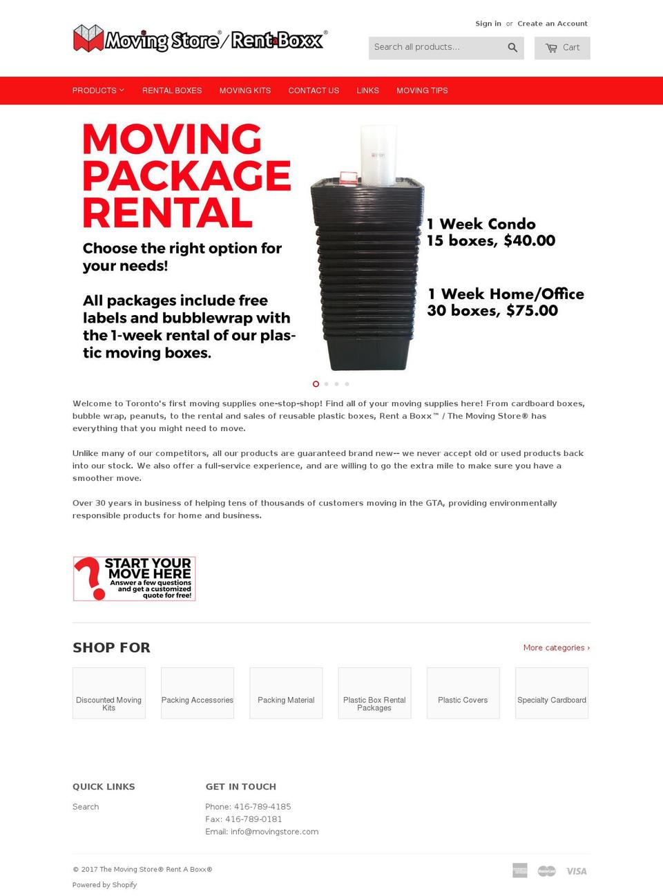 movingstore.com shopify website screenshot