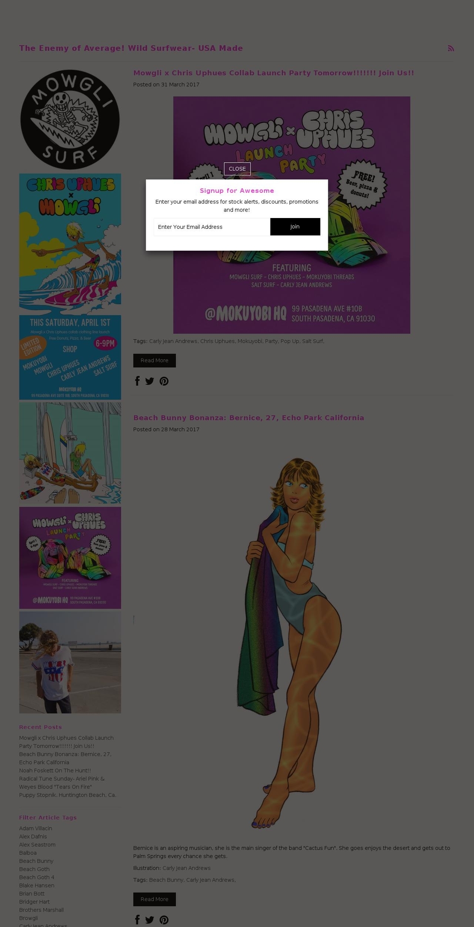 mowglisurf.com shopify website screenshot