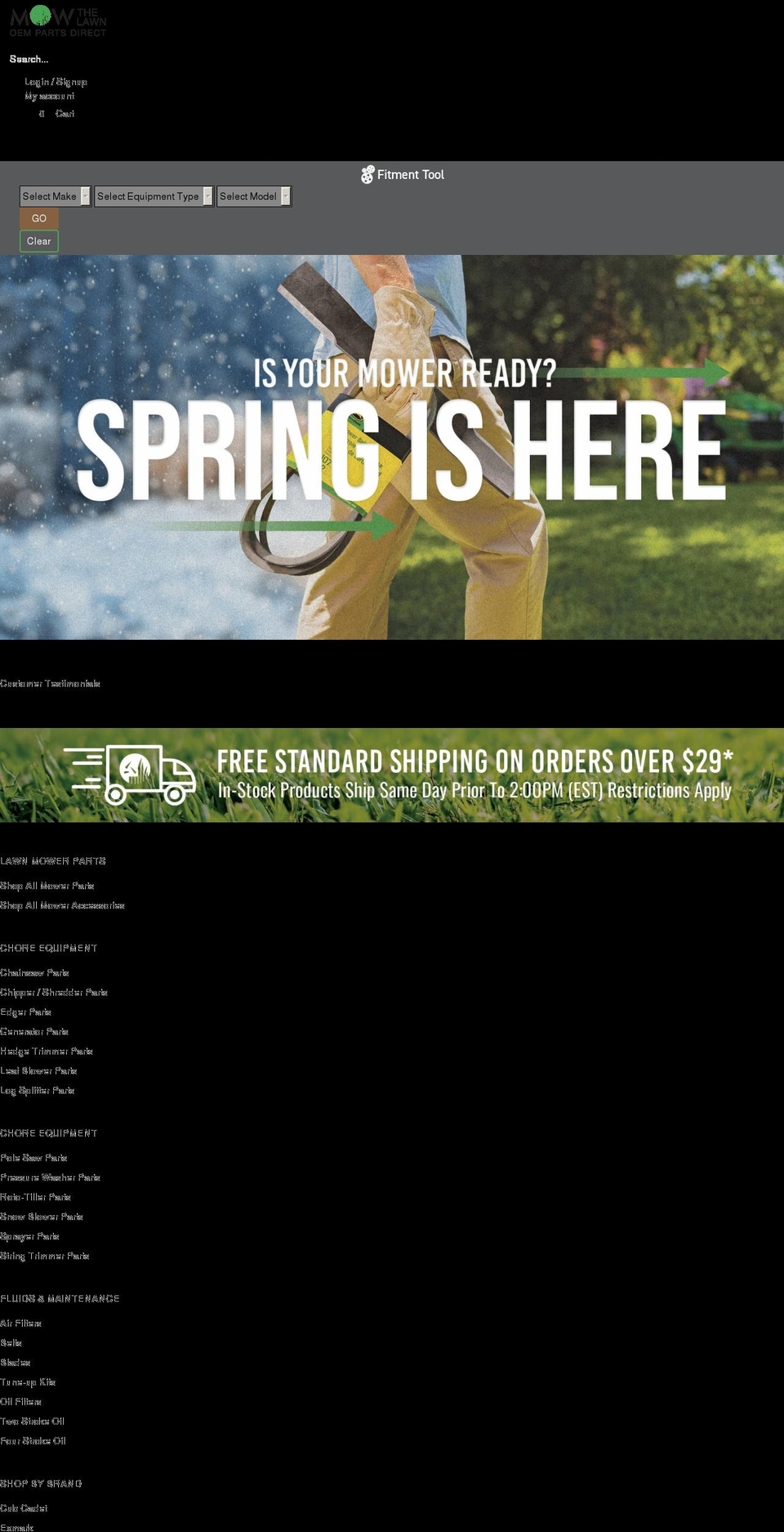 mowthelawn.com shopify website screenshot