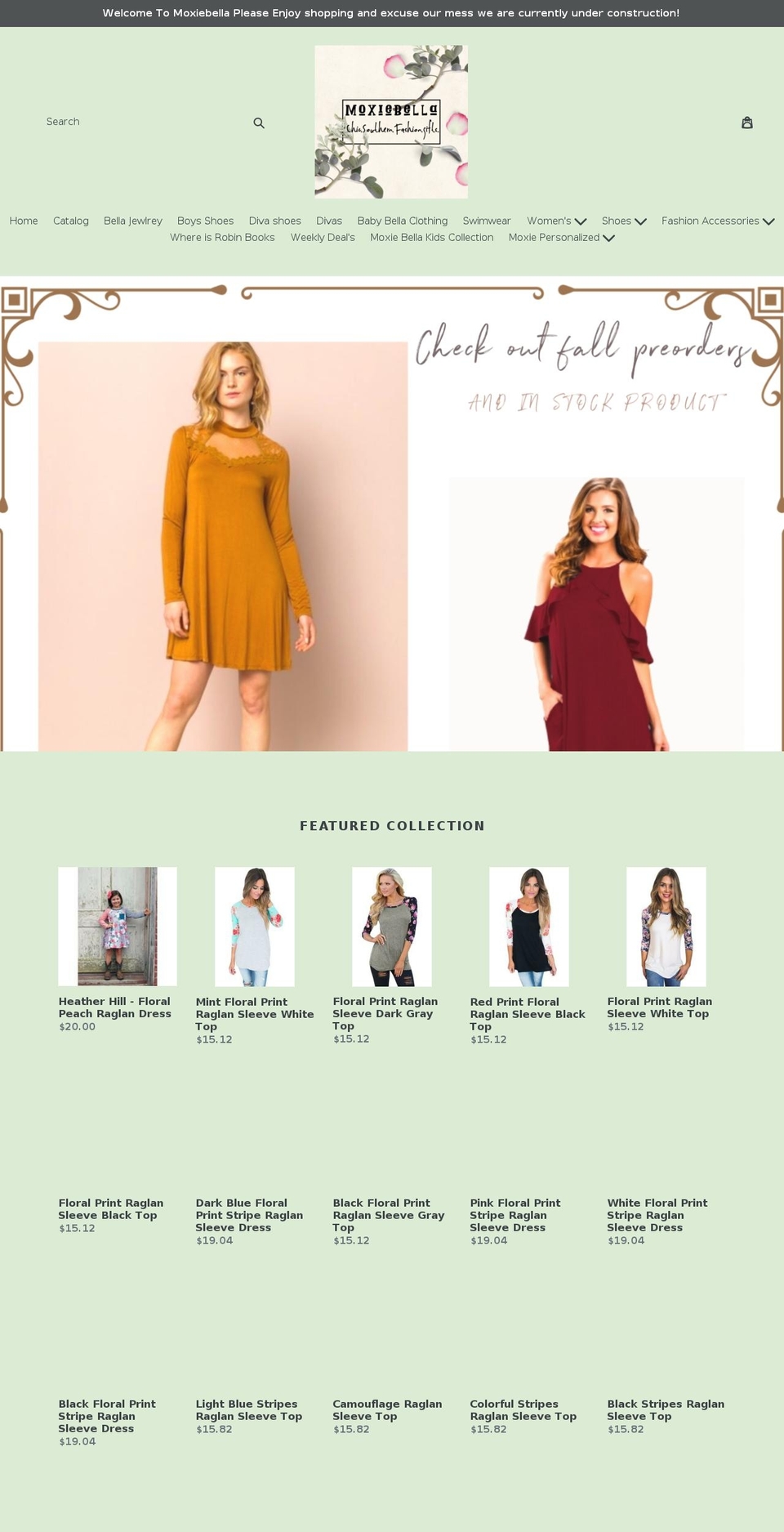 moxiebella.com — Shopify storefront screenshot