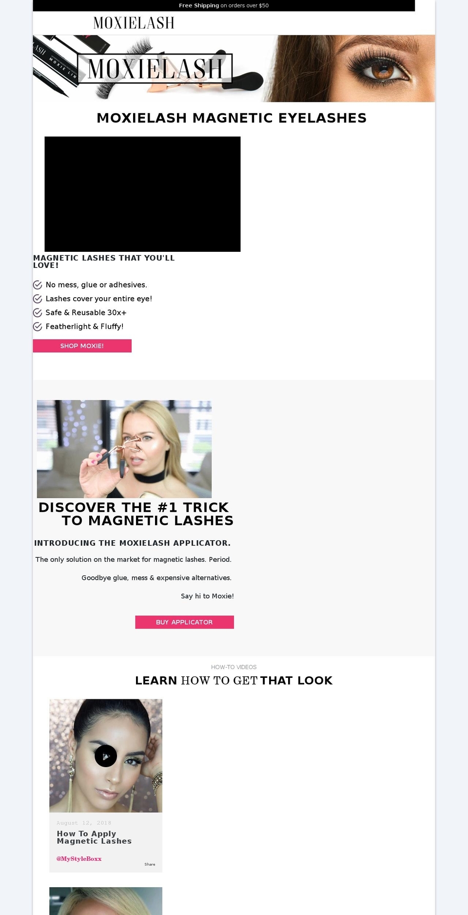 moxielash.com shopify website screenshot