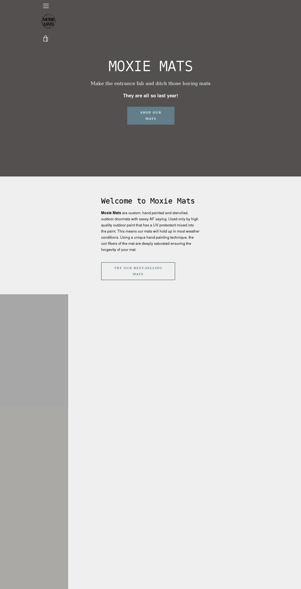moxiemats.com shopify website screenshot