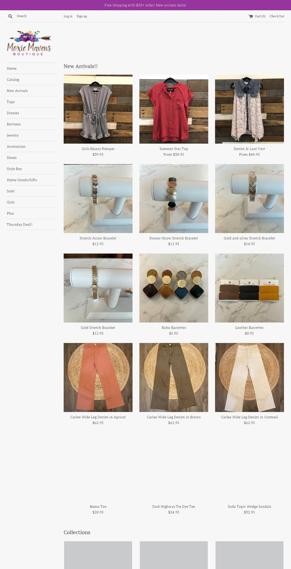 moxiemavensboutique.com shopify website screenshot