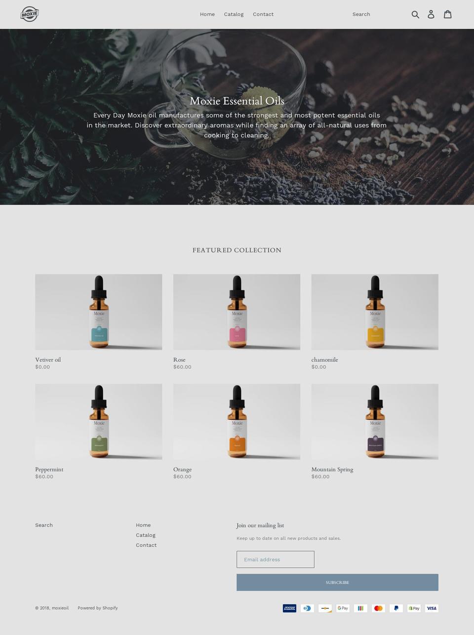 moxieoil.com shopify website screenshot