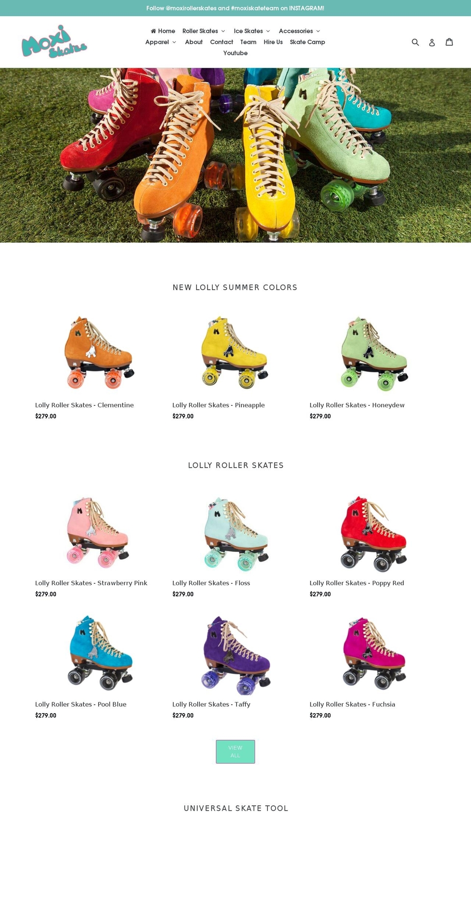 moxirollerskates.com shopify website screenshot