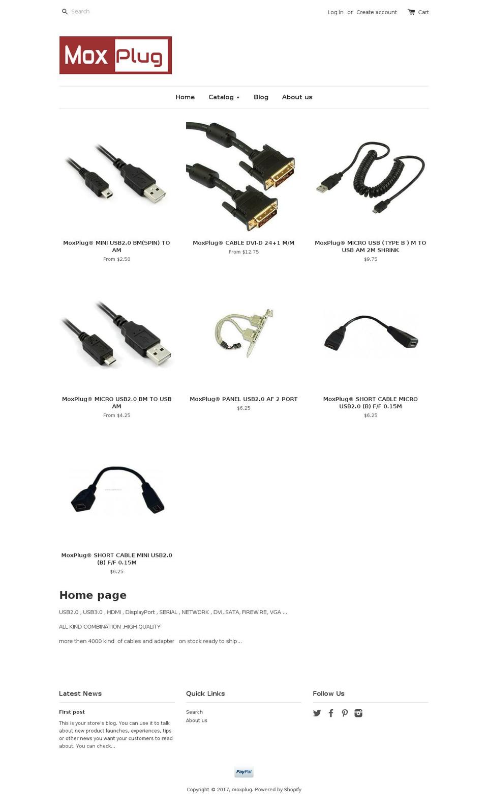 moxplug.com shopify website screenshot