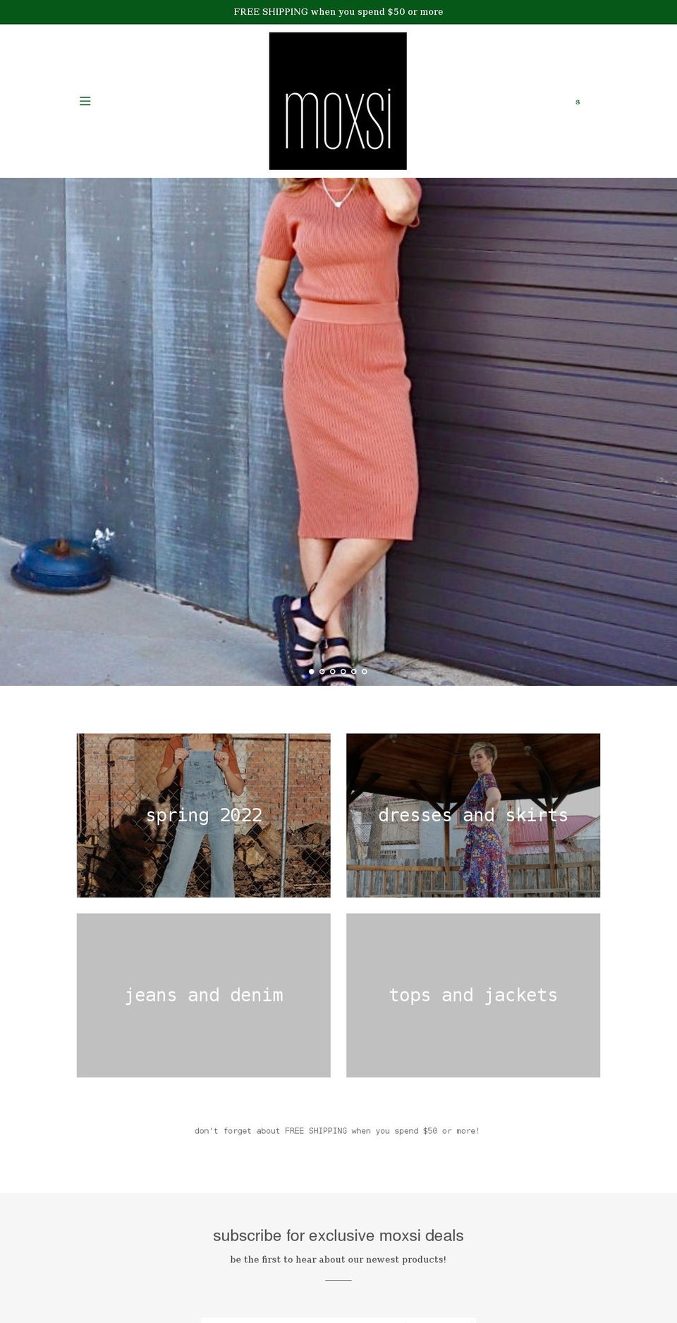 moxsiapparel.com shopify website screenshot