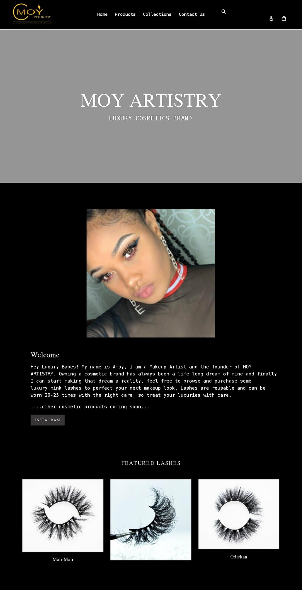 moyartistry.com shopify website screenshot