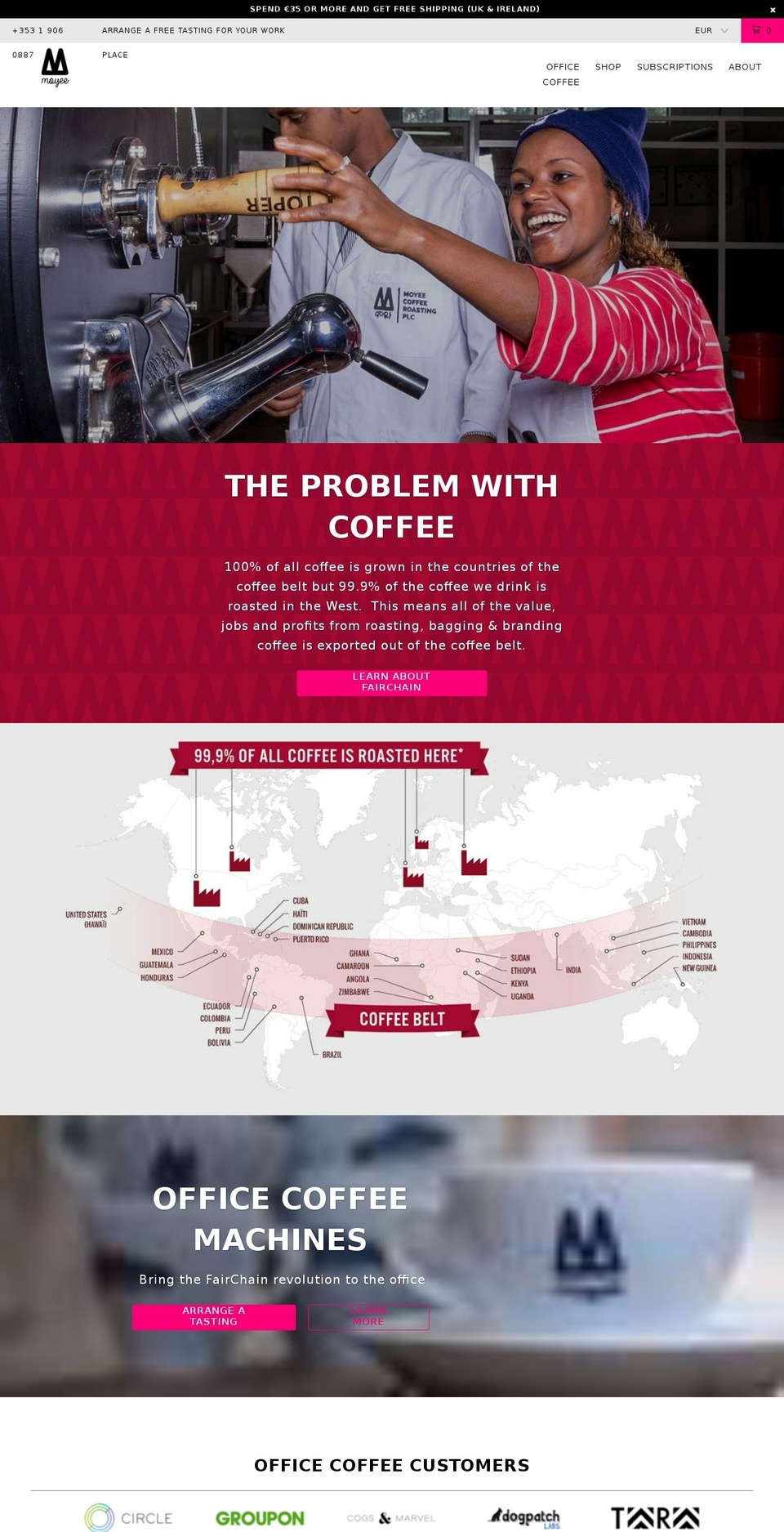 moyeecoffee.ie shopify website screenshot