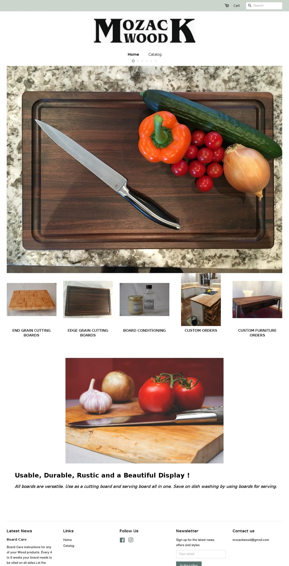 mozackwood.com shopify website screenshot