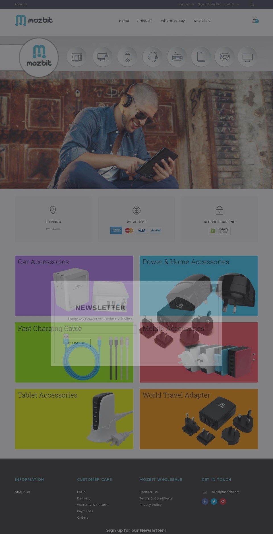 mozbit.com shopify website screenshot