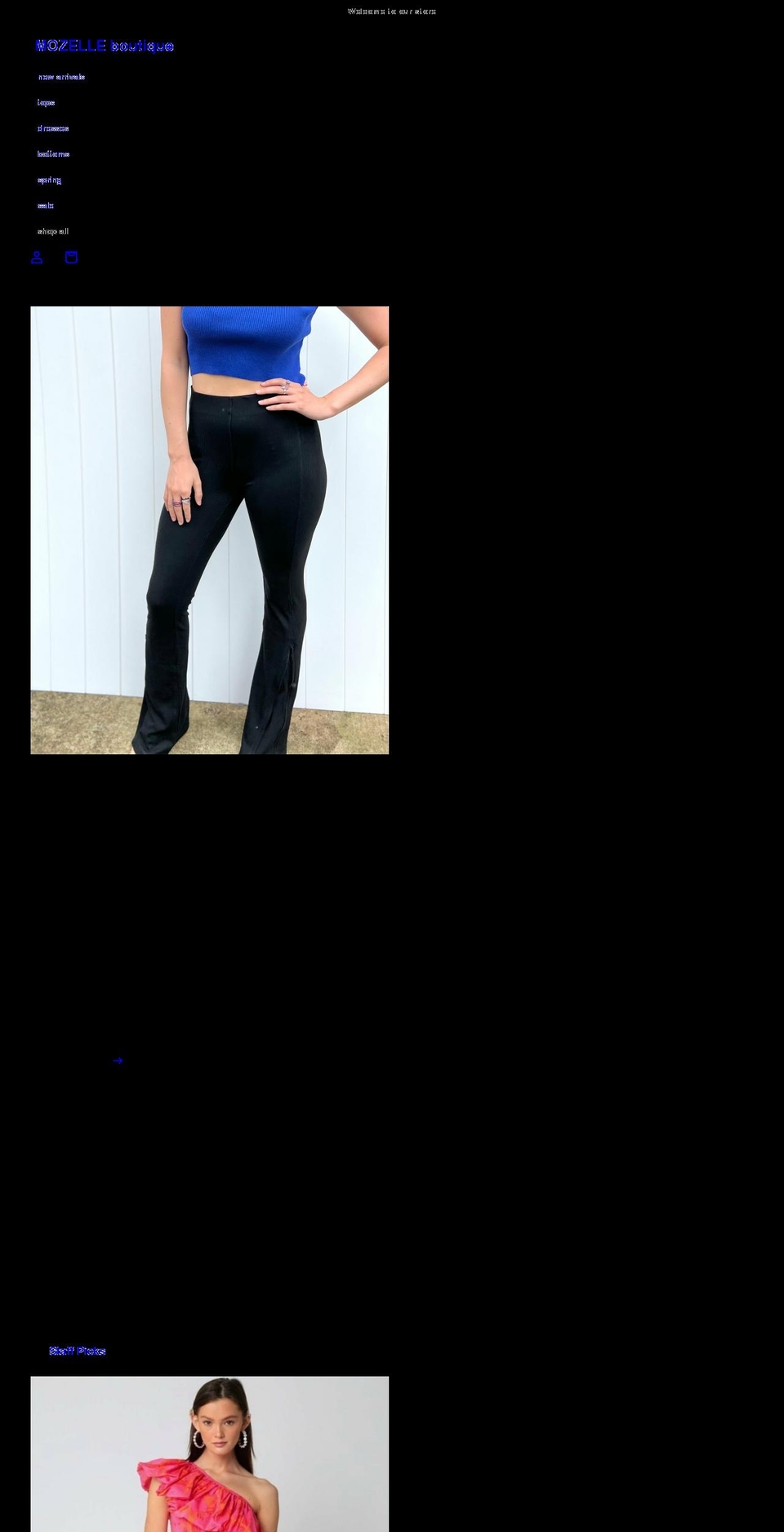 mozelleboutique.com shopify website screenshot
