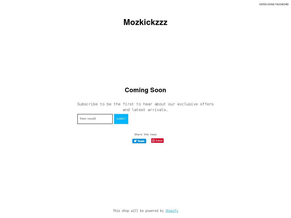 mozkickz.com shopify website screenshot