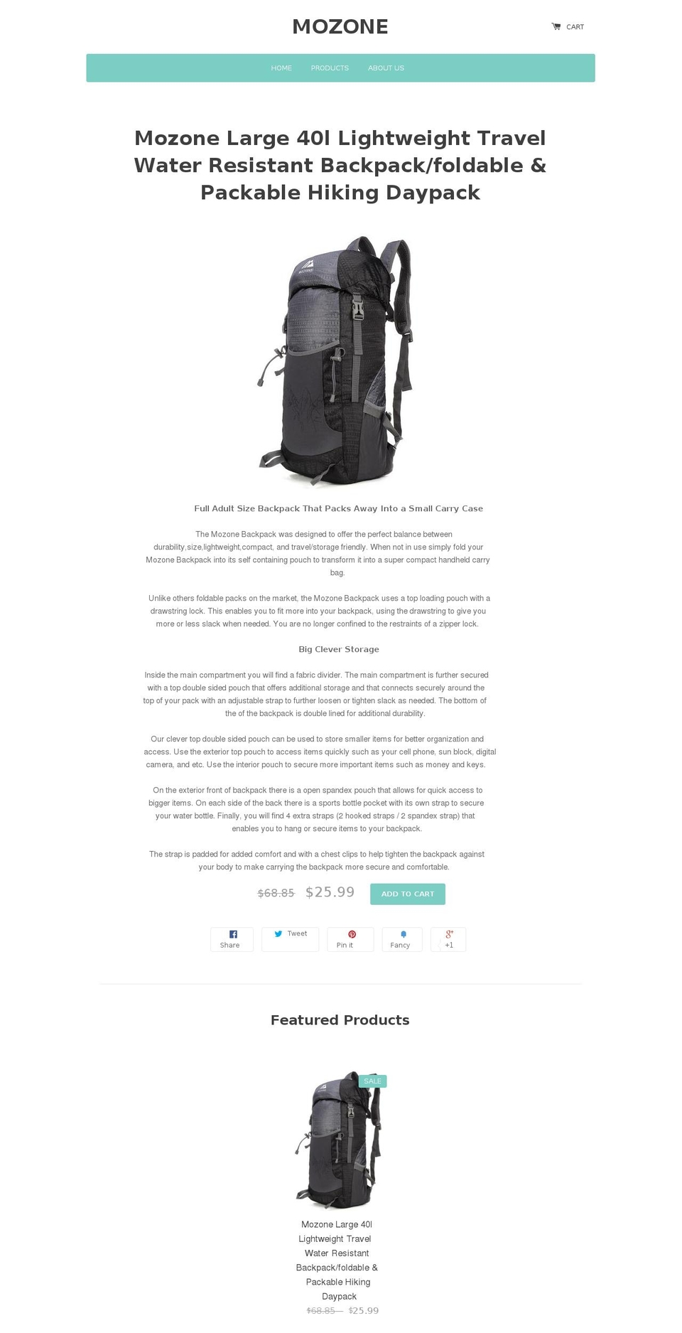 mozonebag.com — Shopify storefront screenshot