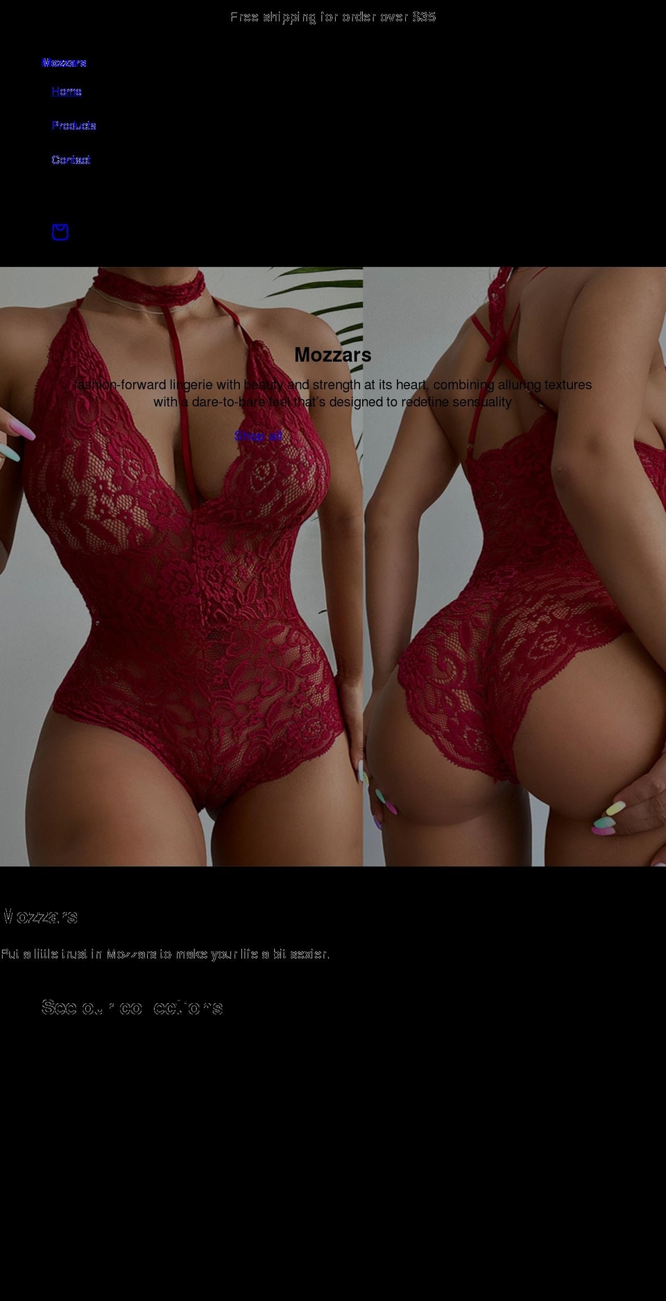 mozzars.com shopify website screenshot