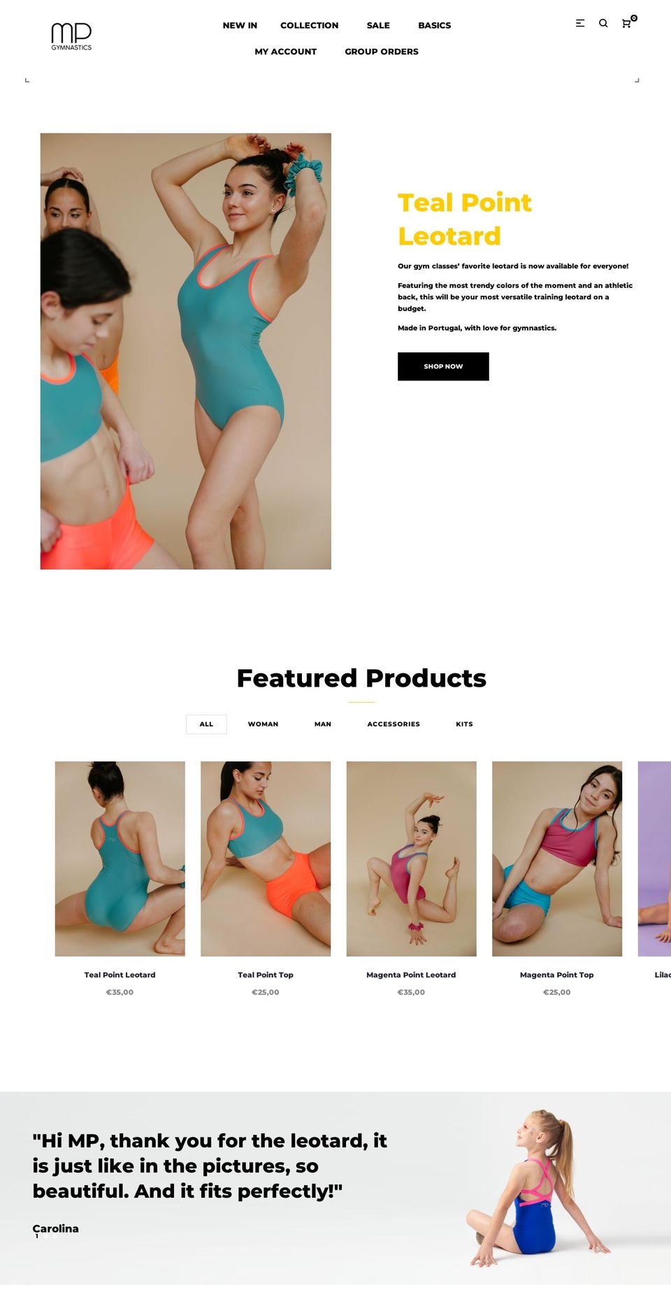 Helas Shopify theme site example mp-gymnastics.com