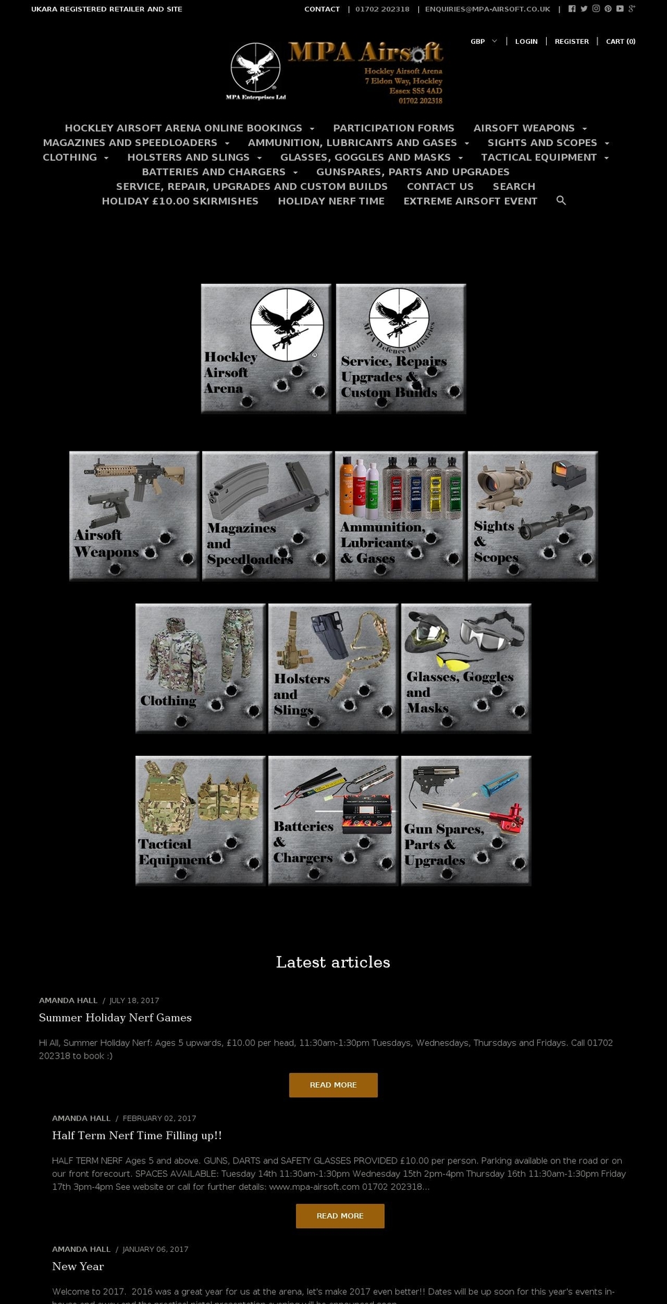 mpa-airsoft.com — Shopify storefront screenshot