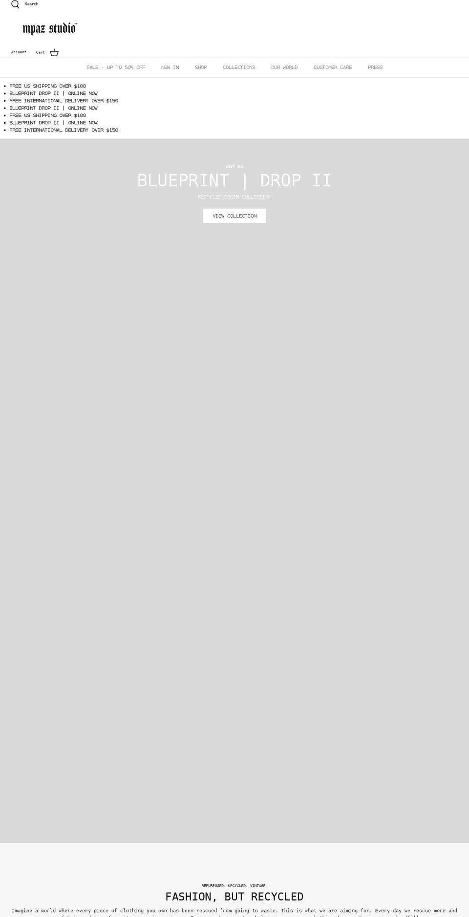 mpazstudio.com shopify website screenshot