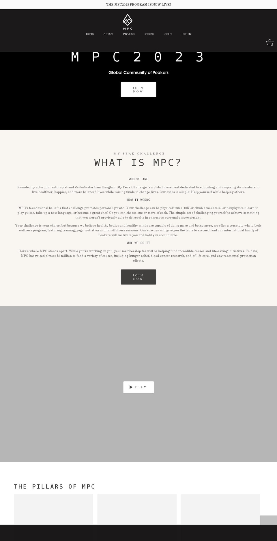 mpcglobalcommunity.org shopify website screenshot