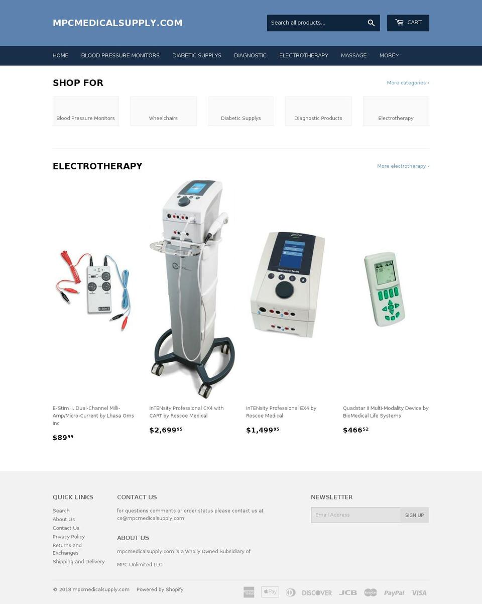 mpcmedicalsupply.com — Shopify storefront screenshot