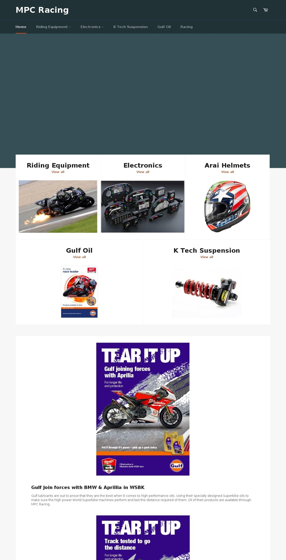 mpcracing.no shopify website screenshot