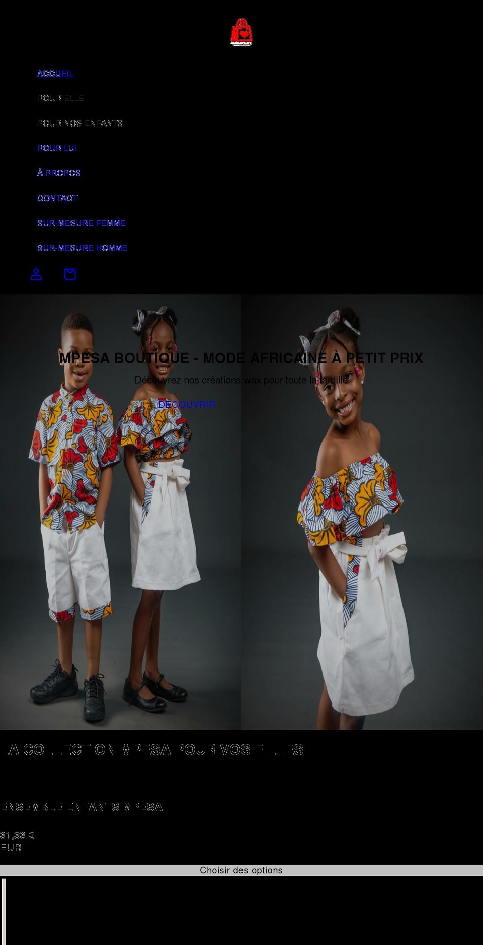 mpesaboutique.com shopify website screenshot