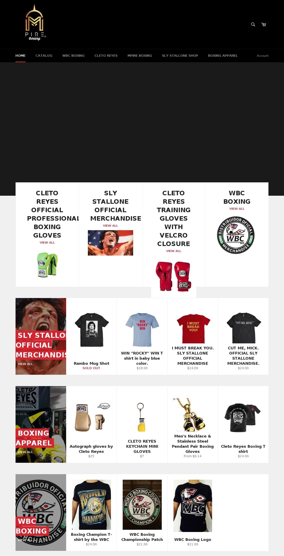 mpireboxing.com — Shopify storefront screenshot