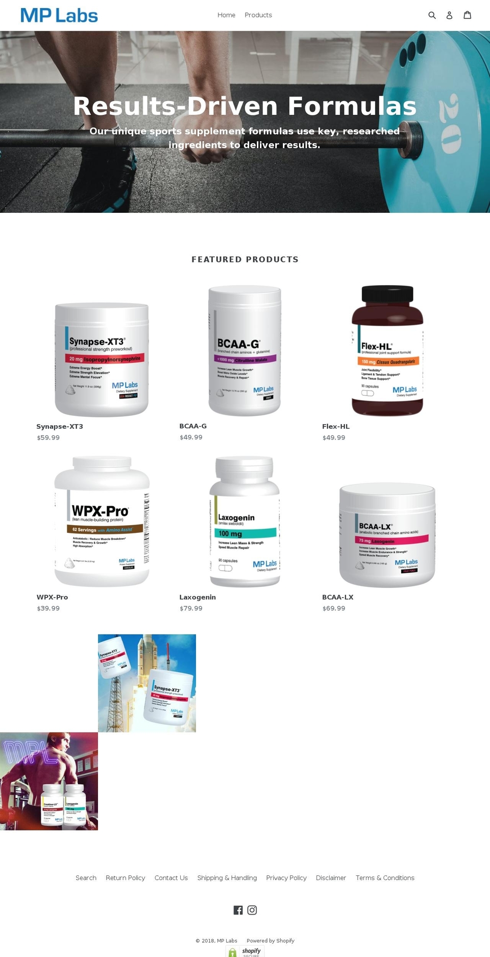 mplabsnutrition.com — Shopify storefront screenshot