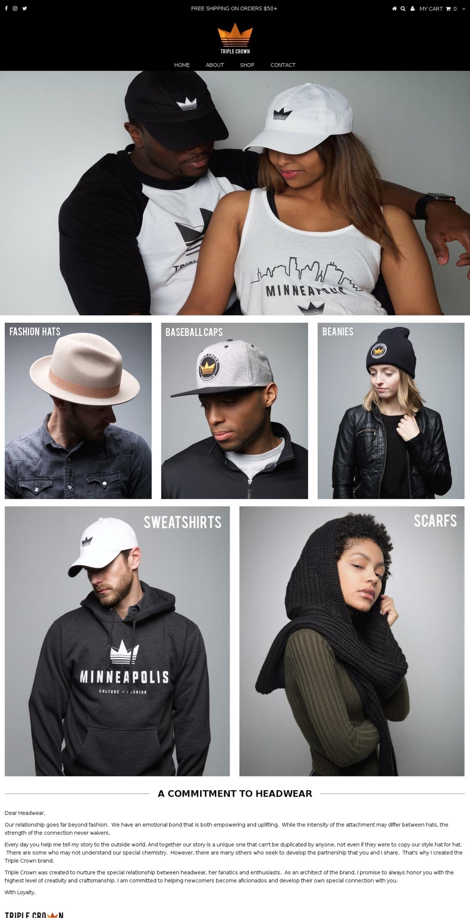 mplshats.com — Shopify storefront screenshot
