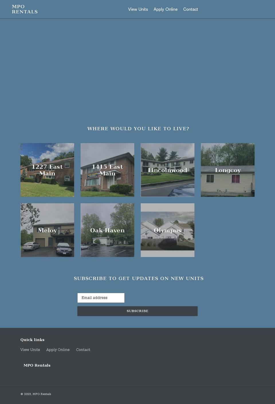 mporentals.com shopify website screenshot