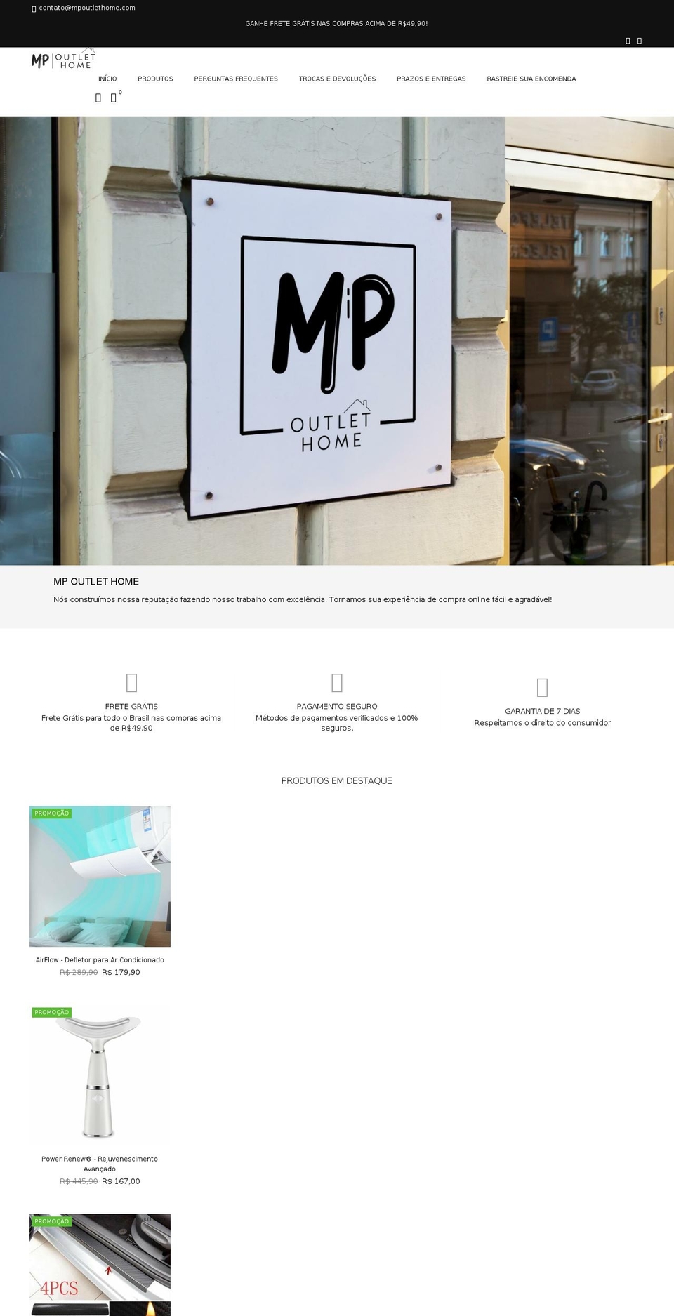 mpoutlethome.com shopify website screenshot